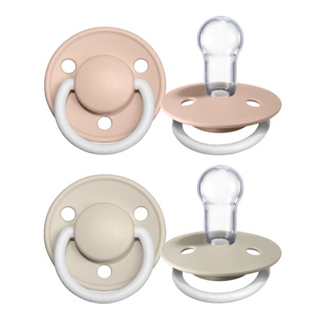 BIBS De Lux - 2 pack,  One size (0-36m.), Rund - Silicone,