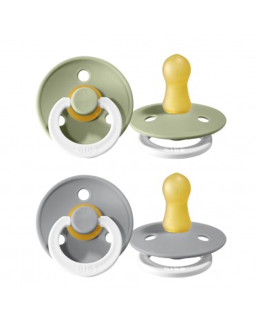 BIBS Colour Night - 2 pack,  Storlek 1 (0-6 mån.), Rund - Latex,