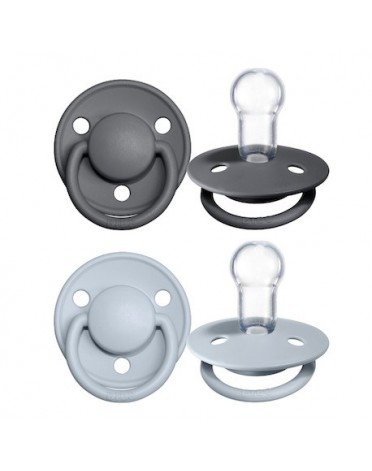 BIBS De Lux Night - 2 pack,  One size (0-36m.), Rund - Silicone,