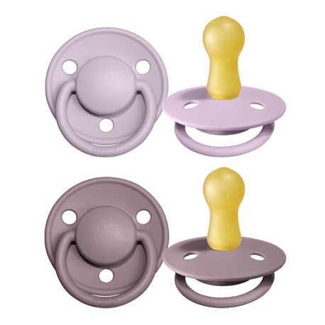 BIBS De Lux Night- 2 pack,  Storlek 2 (6+ m.), Rund - Latex,