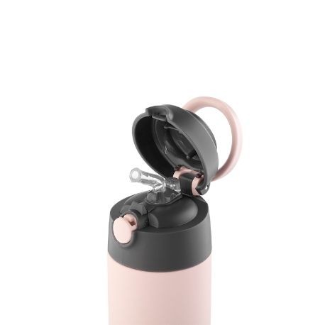 Aya&Ida,  Kids Straw Bottle, Dryckesflaska med sugrör, 350 ml, Soft Rose