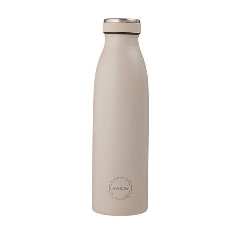 Aya&Ida,  Drinking Bottle, Vattenflaska med lock, 500 ml, Cream Beige
