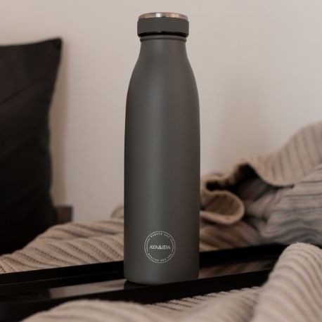 Aya&Ida,  Drinking Bottle, Vattenflaska med lock, 500 ml, Dark Grey