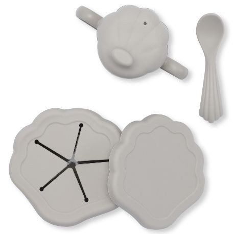 Konges Sløjd, Clam Set, 3 - delat måltidsset Warm grey, Tillgänglig i flera varianter