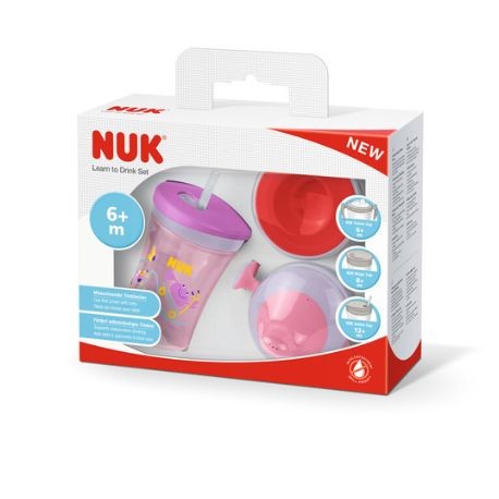NUK  Learn-to-drink kopp, Light purple,  6+m