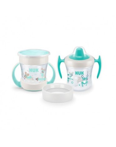 NUK  Mini Cups - Kopp, 3-in-1 drickskopp, Light green, 6+m