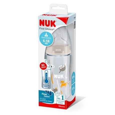 NUK  First Choice, Nappflaska, Blå, 6-18 månader.
