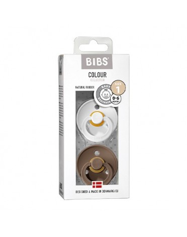 BIBS Colour - 2 pack,  Storlek 1 (0-6 mån.), Rund - Latex,
