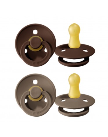 BIBS Colour - 2 pack,  Storlek 1 (0-6 mån.), Rund - Latex,