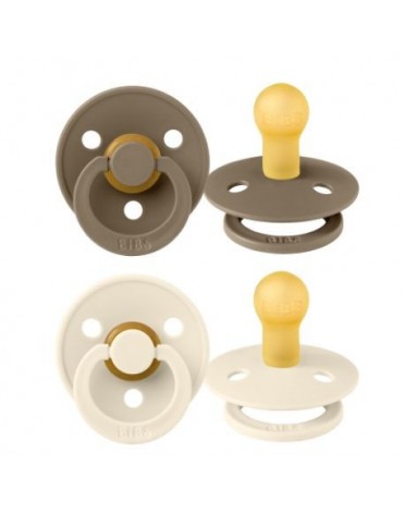 BIBS Colour - 2 pack,  Storlek 1 (0-6 mån.), Rund - Latex,
