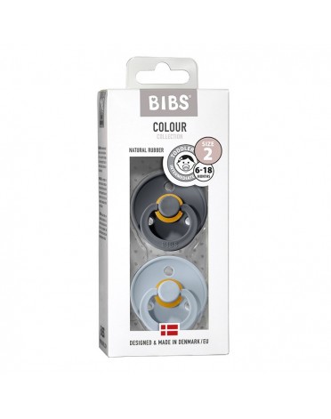 BIBS Colour - 2 pack, Storlek 2 (6+ mån.), Rund - Latex