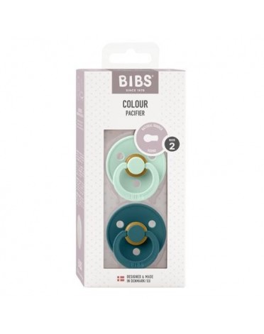 BIBS Colour - 2 pack, Storlek 2 (6+ mån.), Rund - Latex