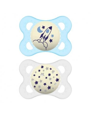 MAM Original Night 2 pack, Storlek 1 (0-6 månader), Symmetrisk - Silikon