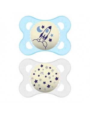 MAM Original Night 2 pack, Storlek 1 (0-6 månader), Symmetrisk - Silikon