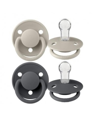 BIBS De Lux - 2 pack,  One size (0-36m.), Rund - Silicone,