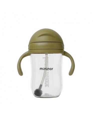 MININOR,  Flaska med sugrör - läckagesäker, 330 ml, Moss Grön
