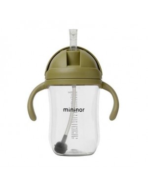 MININOR,  Flaska med sugrör - läckagesäker, 330 ml, Moss Grön