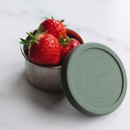 Aya&Ida, Snacksbehållare 100 ml, Dark Grey / Tropical Green