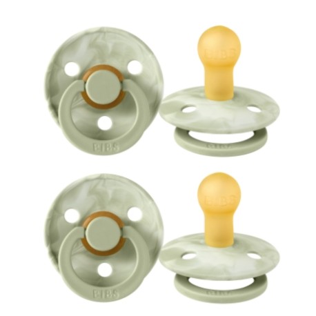 BIBS Colour - 2 pack,  Storlek 1 (0-6 mån.), Rund - Latex,