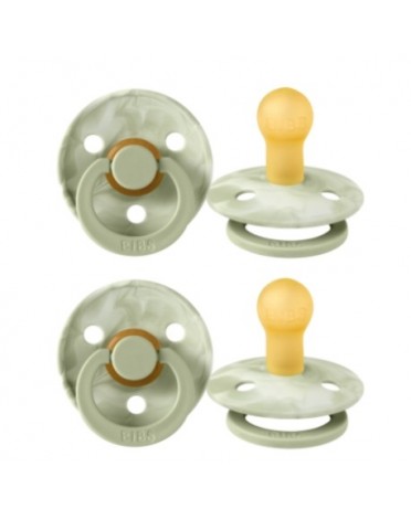 BIBS Colour - 2 pack,  Storlek 1 (0-6 mån.), Rund - Latex,