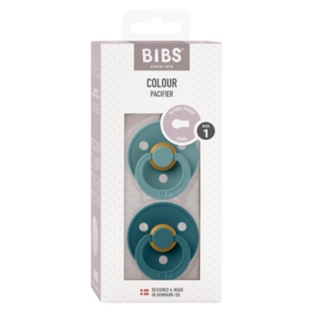 BIBS Colour - 2 pack,  Storlek 1 (0-6 mån.), Rund - Latex,