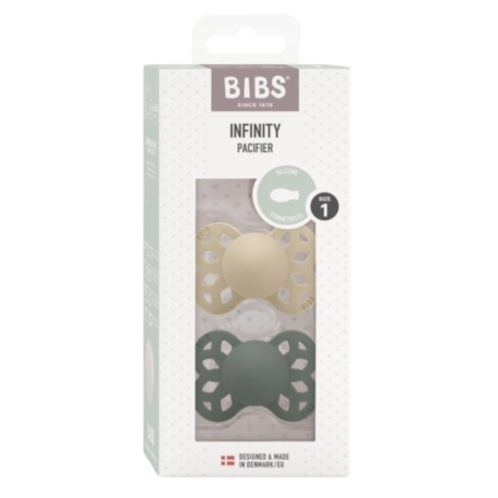BIBS Infinity 2-pack,  Storlek 1 (0-6 m), Symetrisk- Silikon