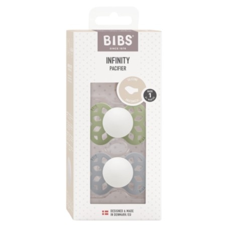 BIBS Infinity 2-pack, Storlek 1 (0-6 m), Anatomisk - Silikon