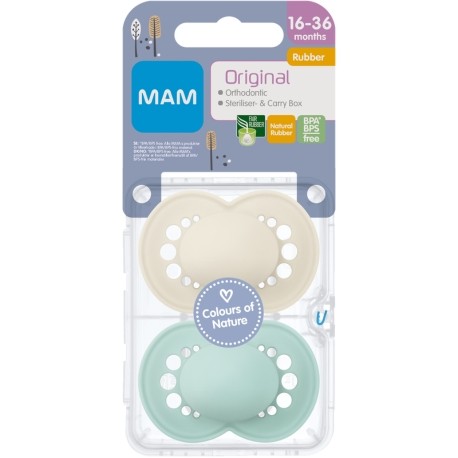 MAM Original 2 pack, Storlek 3 (16-36 månader), Symmetrisk - Latex MAM Original 2 pack, Storlek 3 (16-36 månader), Symmetrisk - Latex