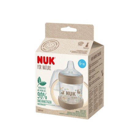 NUK For Nature, Drickflaska Med Pip, Cream