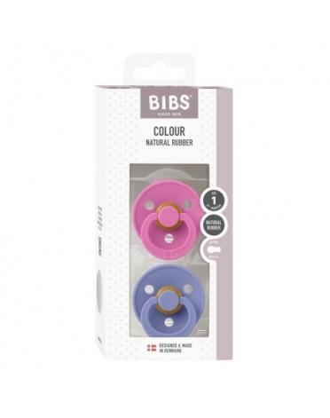 BIBS Colour - 2 pack,  Storlek 1 (0-6 mån.), Rund - Latex,