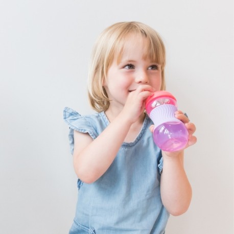 Nüby, Mini Grip Kopp med silikonöverdrag, 4+ mån, Pink