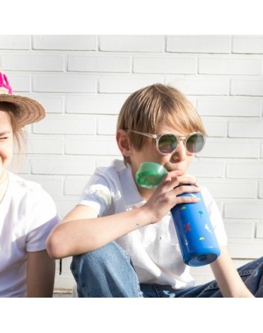 Nüby, Glittrig dricksflaska med sugrör, 3 år, Blue