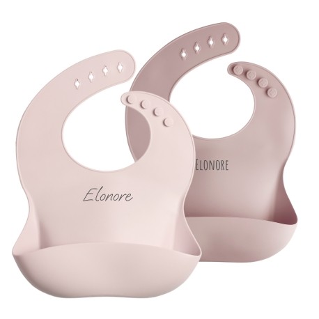 Byhappyme, Bib with name, 2-pack, Finns i flera färger
