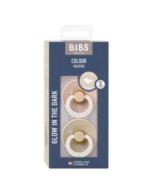 BIBS Colour Night Glow 2-pack, Storlek 2 (6+mån), Ortodontisk - Latex