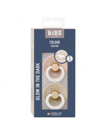 BIBS Colour Night Glow 2-pack,  Storlek 1 (0-6mån), Ortodontisk - Latex