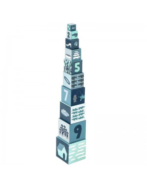 SMALLSTUFF, Stacking blocks, Dog - Blue