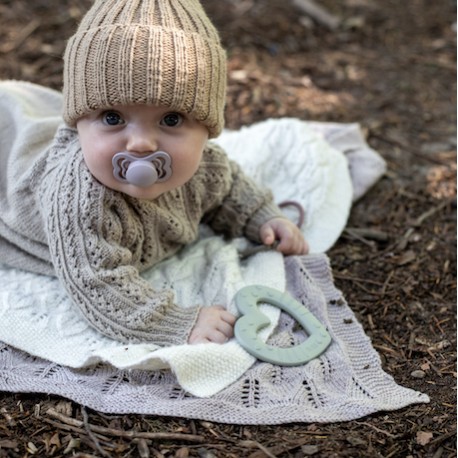Bibs Baby Bitie,  Teether,Heart,Sage
