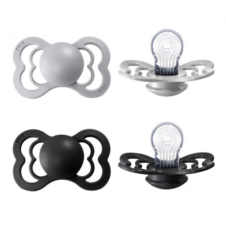 BIBS Supreme - 2 pack,  Size 2 (6+ m), Symmetrical - Silicone,