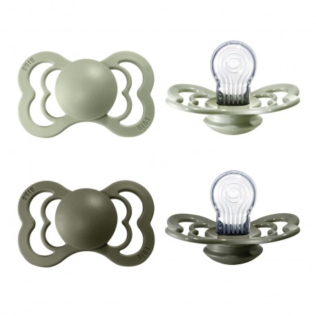 BIBS Supreme - 2 pack,  Size 2 (6+ m), Symmetrical - Silicone,