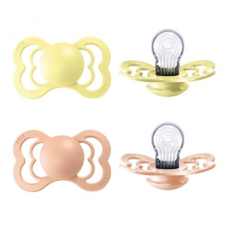 BIBS Supreme - 2 pack,  Size 2 (6+ m), Symmetrical - Silicone,