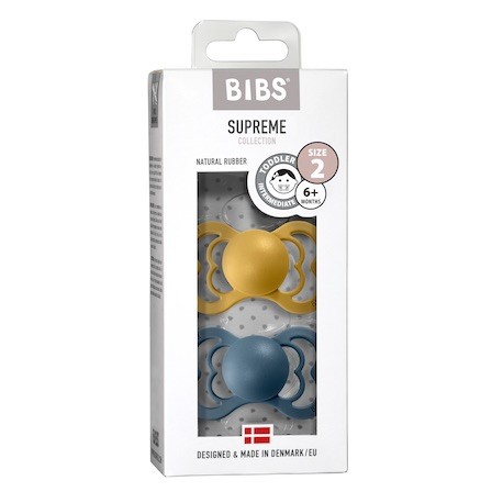 BIBS Supreme - 2 pack,  Size 2 (6+ m), Symmetrical - Latex,