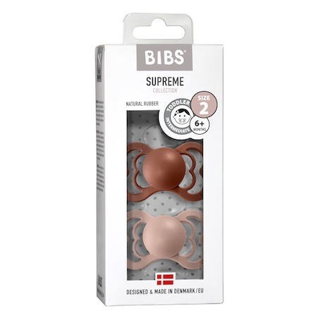 BIBS Supreme - 2 pack,  Size 2 (6+ m), Symmetrical - Latex,