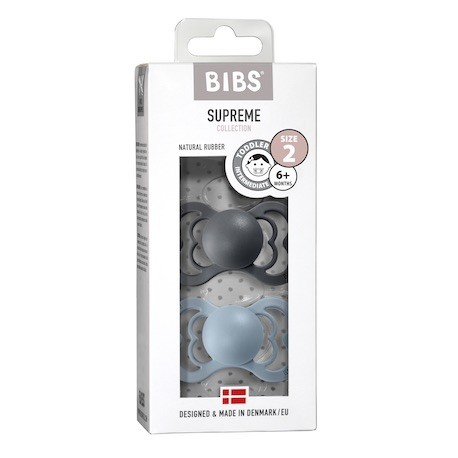 BIBS Supreme - 2 pack,  Size 2 (6+ m), Symmetrical - Latex,