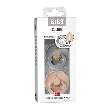 BIBS Colour - 2 pack,  Size 1 (0-6 m), Round - Latex