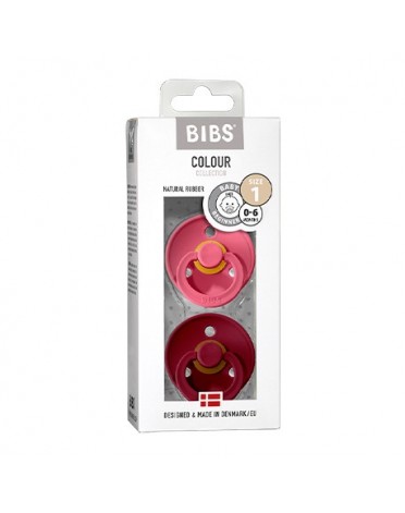BIBS Colour - 2 pack,  Size 1 (0-6 m), Round - Latex