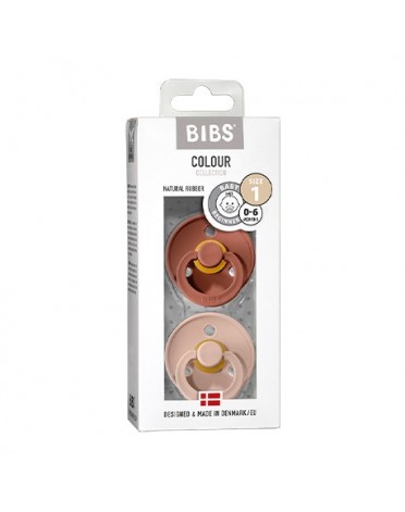 BIBS Colour - 2 pack,  Size 1 (0-6 m), Round - Latex