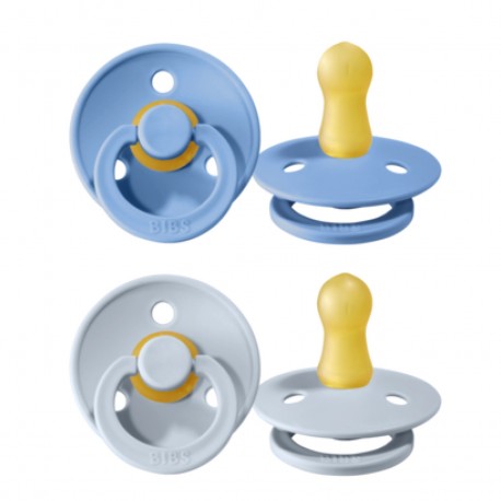 BIBS Colour - 2 pack,  Size 1 (0-6 m), Round - Latex