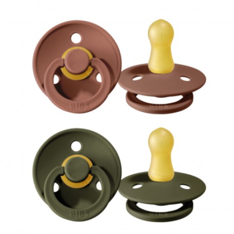 BIBS Colour - 2 pack,  Size 1 (0-6 m), Round - Latex