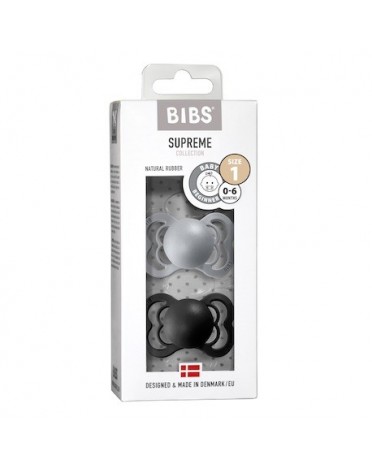 BIBS Supreme - 2 pack,  Size 1 (0-6m), Symmetrical - Latex,