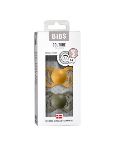 BIBS Couture - 2 pack,  Size 2 (6+ m), Orthodontic - Latex,
